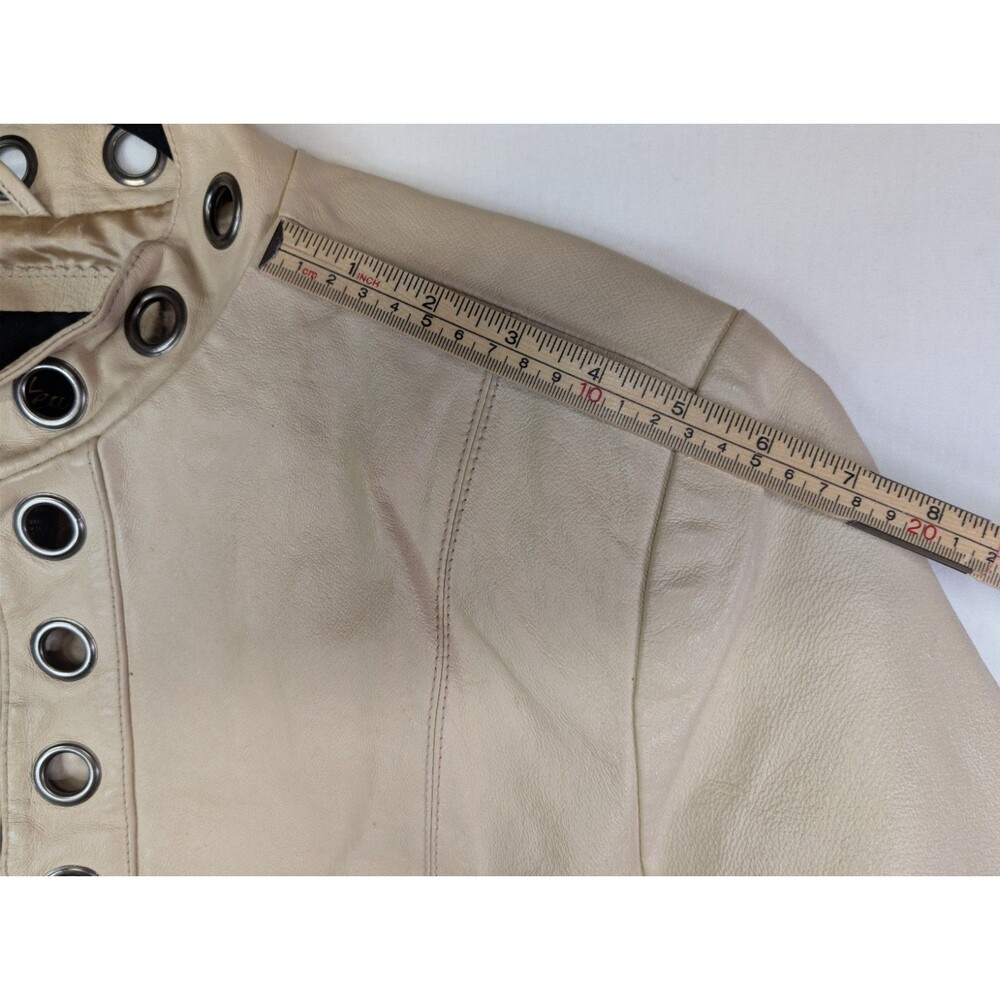 Ashley Stewart Cream Leather Jacket Women's Plus Size 1X - Picture 4 of 16